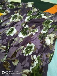 Floral Print Purple Blouse
