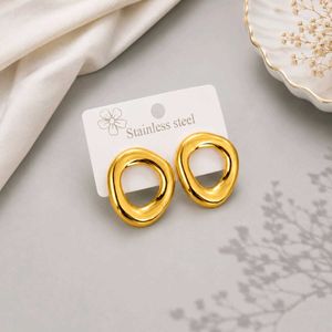 Gold Abstract Hoop Earrings