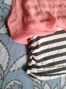 Calvin Klein Striped Layered Top