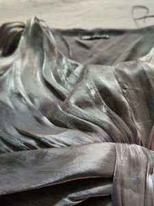 Glamorous Silver Ruched Top