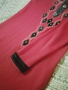 Embellished Red Kurta
