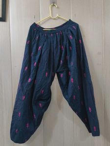 Navy Blue Embroidered Farshi salwar suit with dupa
