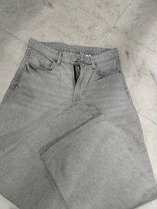 Grey Wide Leg Jeans