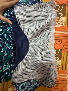 Stylish Blue Swimsuit with Skirt