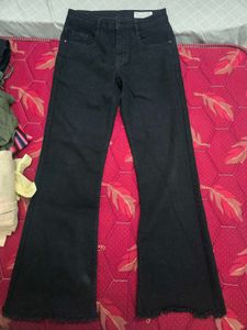 Flared Black Denim Jeans