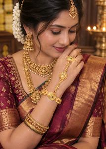 Exquisite Gold-Plated Indian Jewelry Set