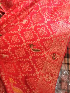 Exquisite Blue &amp; Red Saree