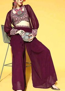 Embroidered Kurta Set with Palazzo - New