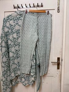 Teal Floral Kurta Set no pant