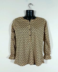 Vintage Patterned Blouse Top