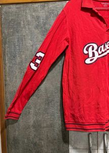 Red Baseball Long Sleeve Shirt