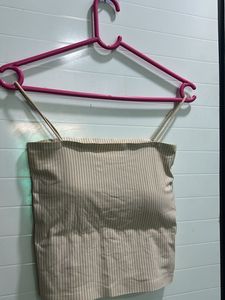 Padded Striped Crop Top
