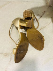 Gold Ankle Strap Heels
