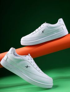 Sparx White Perforated Casual Sneakers | Size UK10