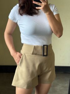 Stylish High-Waisted Belted Shorts