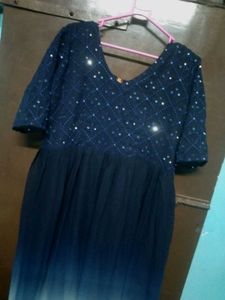 Sparkly Navy Blue Ombre Gown