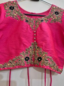 Pink and Navy Blue Lehenga Choli set
