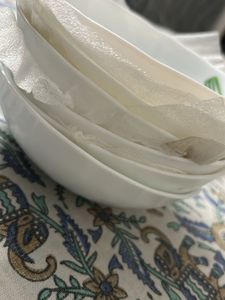 Lavender Design White Bowl