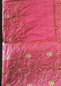 Bhagalpur silk  Pink Embroidered Kurta Set