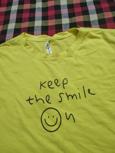 Yellow "Keep the Smile" Graphic T-Shirt