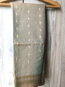 Gray Saree With Heavy Silk Border