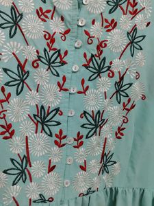Embroidered Teal Maxi Kurta