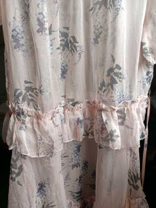 Sheer Floral Ruffle Dress