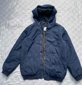 Navy Blue Hooded Jacket