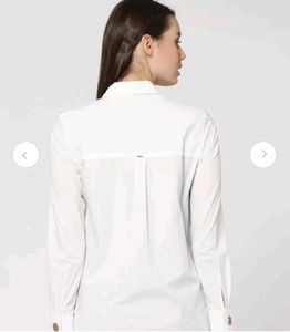 White Button-Detail Shirt