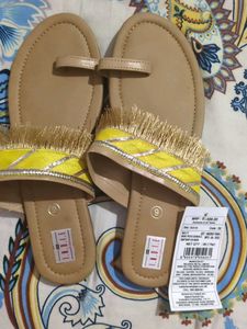 Indie Picks Yellow Fringe Sandals