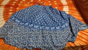 Bohemian Blue Print Maxi Skirt