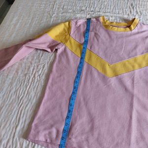 Pink and Yellow V-Neck T-Shirt
