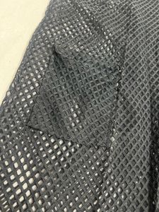 Chic Black Mesh Sleeveless Duster