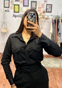 Stylish Black Button-Down Shirt
