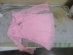 Charming Pink Ruffled Blouse with skirt only one t