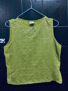 Y2K desi sequence lime green top