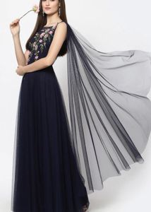 Stunning Navy Blue Embroidered Gown