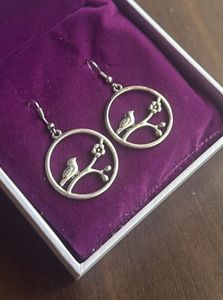 Bird &amp; Blossom Silver Earrings