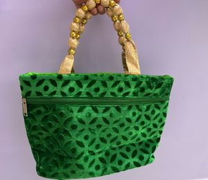 Designer Green Velvet Handbag