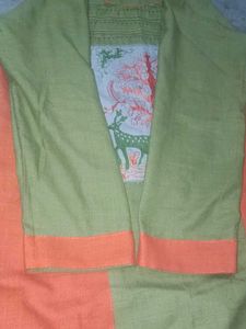 Orange &amp; Green Printed Kurta