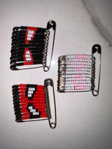 Spider-Man Inspired Beaded Safety Pin Set