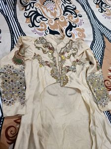 Indo Western Lehnga Only One Time Wear Heavy Hand Work