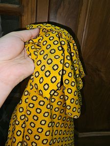 Mustard Yellow Formal Tie Up Top