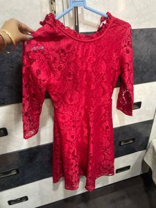 Elegant Red Lace Dress