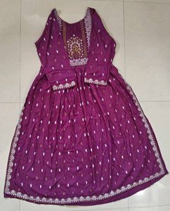 Purple Anarkali Style Alia Cut Kurti