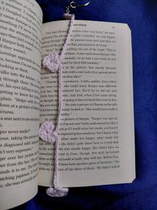 Crochet hearts bookmark and keychain