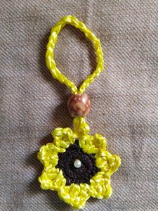 Handmade Crochet Sunflower Keychain/Bag Charm