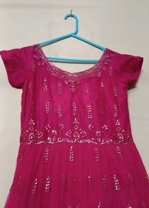 Pink Embroidered Indian Dress