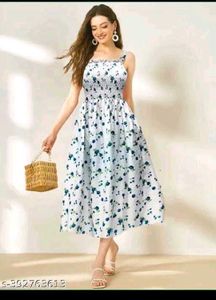 Chic Floral Smocked Midi Dress