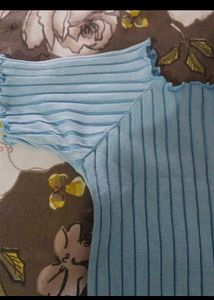 Cute Ruffled Light Blue Top